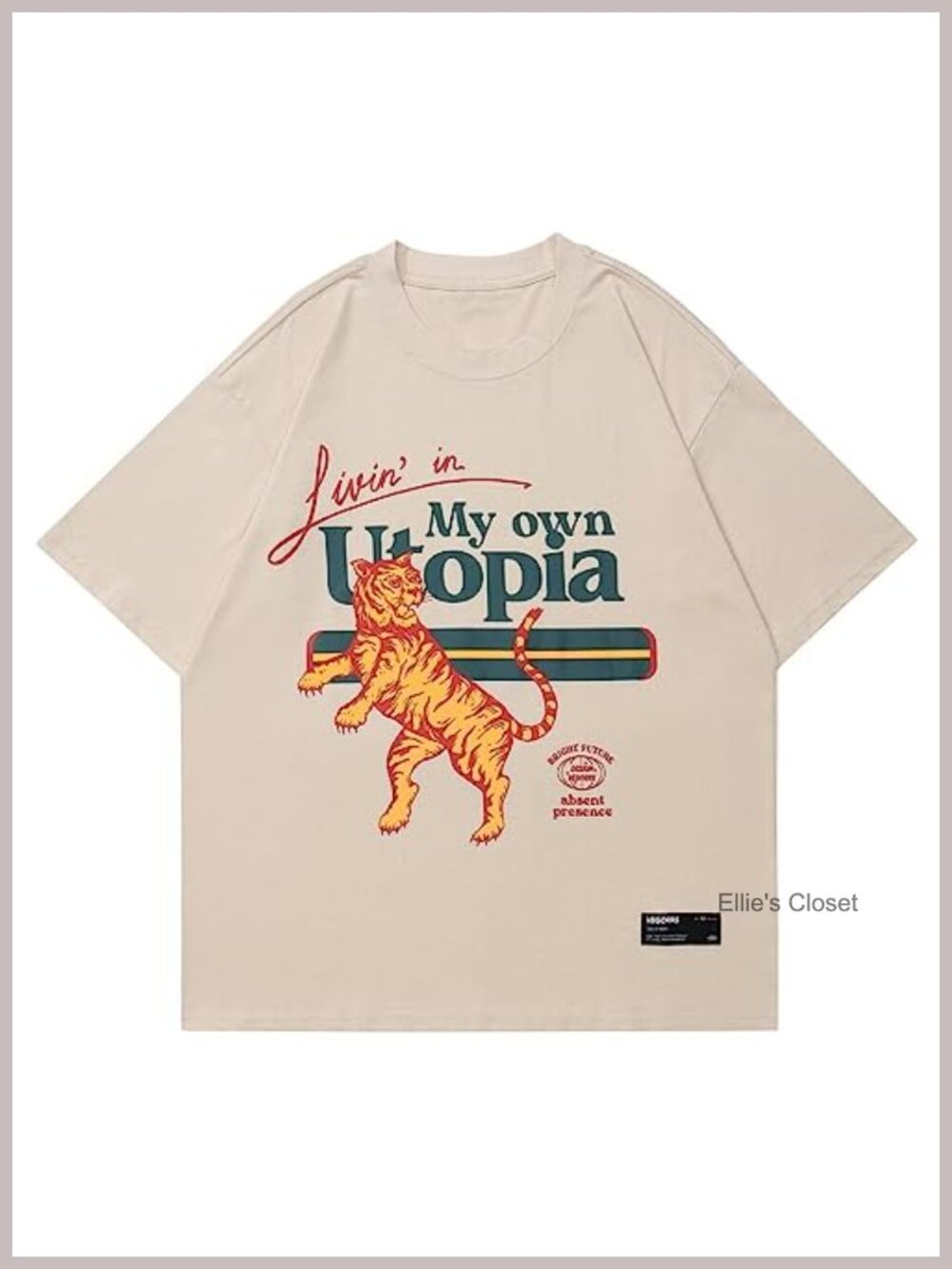 Oversized Tiger Graphic Tee Cotton Blend Streetwear Casual T-Shirt